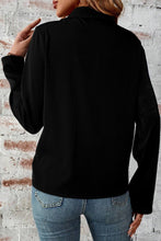 Load image into Gallery viewer, Black Collar Tab Sleeve Zip Up Flap Detail Jacket