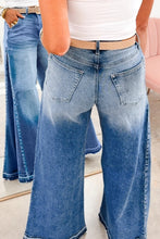 Load image into Gallery viewer, Myosotis Side Seam Gathering Flare Leg Jeans Casual Daily Full-length Denim Pants