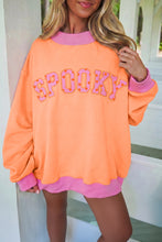 Load image into Gallery viewer, Pink Polka Dot Letter Graphic Colorblock Tunic Sweatshirt