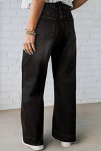 Load image into Gallery viewer, Dark Blue Acid Wash Contrast Lace-up Plus Size Jeans