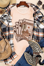 Load image into Gallery viewer, Khaki Western Poker Cards Graphic T Shirt