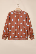 Load image into Gallery viewer, Pink Polka Dot Print Contrast Detail Oversized Tunic Sweatshirt