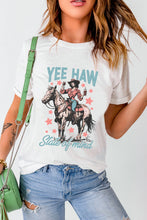 Load image into Gallery viewer, White YEE HAW State of  mind Cowgirl Graphic Western Fashion Tee