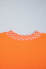 Load image into Gallery viewer, Tomato Red Casual Polka Dot Patchwork Letter Graphic Plus Size Sweatshirt