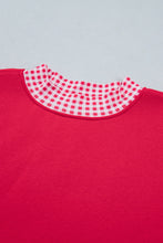 Load image into Gallery viewer, Red Colorblock Polka Dot Contrast Trim Oversized Sweatshirt