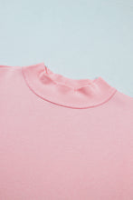 Load image into Gallery viewer, Light Pink High Neck Exposed Seam Drop Shoulder Baggy Pullover Short Set