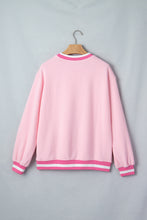 Load image into Gallery viewer, Pink Embroidered Tennis Club Crew Neck Pullover Sweatshirt