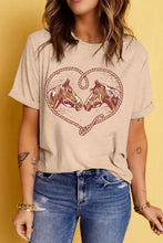 Load image into Gallery viewer, Khaki Rodeo Horse Graphic Western Cowgirl Fashion T Shirt
