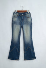 Load image into Gallery viewer, Sail Blue Pocket Detail Flare Leg Jeans