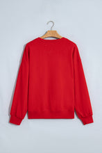 Load image into Gallery viewer, Fiery Red Christmas Embroidered Long Sleeve Casual Round Neck Loose Fit Sweatshirt
