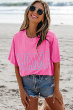 Load image into Gallery viewer, Bright Pink MAMA Letter Graphic Neon T Shirt