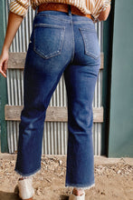 Load image into Gallery viewer, Sail Blue Mineral Wash Raw Hem High Waist Flared Jeans