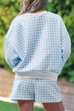 Load image into Gallery viewer, Yellow Gingham Loose Pullover Top Drawstring Shorts Plus Size Set