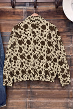Load image into Gallery viewer, Brown Western Cow Print Cargo Pocket Denim Jacket
