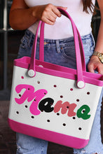 Load image into Gallery viewer, Rose Red mama Print Self-assembly Straps Hollowed EVA Beach Bag