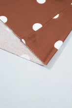 Load image into Gallery viewer, Brown Polka Dot Raw Hem Relaxed Pullover Loose Skort Two Piece Set