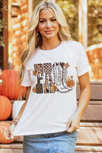 Load image into Gallery viewer, White FALL Letter Print Western Thanksgiving Graphic T-Shirt