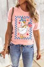 Load image into Gallery viewer, Pink America Goose 4th Of July Patriotic Flag Graphic T Shirt