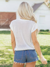 Load image into Gallery viewer, Sky Blue Flag Graphic Short Sleeve Sweater Top