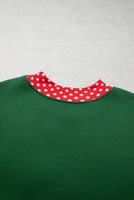 Load image into Gallery viewer, Orange Polka Dot Patchwork Round Neck Plus Size Sweatshirt