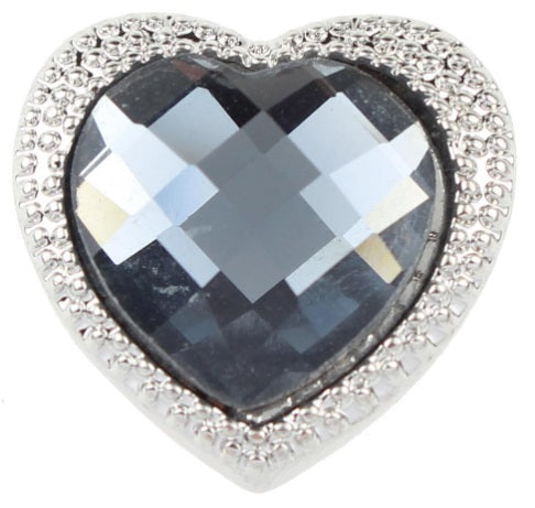 20 MM Holographic Black Heart Silver