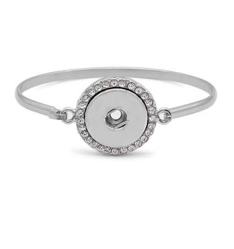 18 or 20 MM Stainless Steel Rhinestone Bangel Bracelet