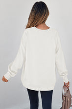 Load image into Gallery viewer, Coffee Solid Color Textured Round Neck Drop Shoulder Pullover Sweatshirt