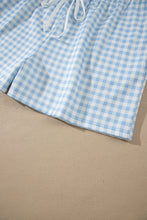 Load image into Gallery viewer, Yellow Gingham Loose Pullover Top Drawstring Shorts Plus Size Set