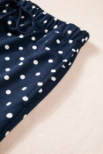 Load image into Gallery viewer, Red Polka Dot Drawstring Wide Leg Long Sleeve Top Pant Set