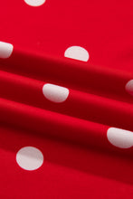 Load image into Gallery viewer, Red Polka Dot Raw Hem Relaxed Pullover Loose Skort Two Piece Set