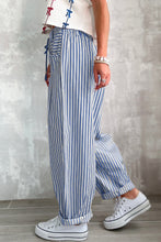 Load image into Gallery viewer, Red Stripe Drawstring Casual Loose Pants