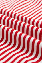 Load image into Gallery viewer, Red Stripe Oversize Mock Neck Sweatshirt and Shorts Set