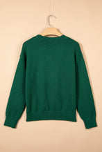 Load image into Gallery viewer, Blackish Green Abstract Dog Embroidery Christmas Fashion Round Neck Sweater