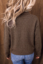 Load image into Gallery viewer, Chicory Coffee Floral Print High Neck Long Sleeve Sweater