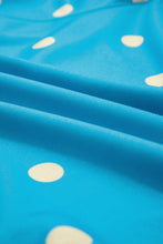 Load image into Gallery viewer, Blue Polka Dot Hooded Drawstring Long Sleeve Plus Size Set