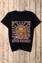 Load image into Gallery viewer, Black Always Keep Growing Butterfly Flower Crewneck Graphic Tee