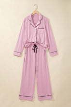 Load image into Gallery viewer, Delicacy Long Sleeve Colorblock Patchwork Two Piece Home Wear Lounge Set