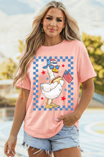 Load image into Gallery viewer, Pink America Goose 4th Of July Patriotic Flag Graphic T Shirt