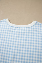 Load image into Gallery viewer, Yellow Gingham Loose Pullover Top Drawstring Shorts Plus Size Set