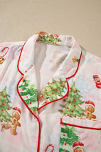 Load image into Gallery viewer, Pink Abstract Christmas Print Long Sleeve Two Piece Shift Lounge Set