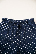 Load image into Gallery viewer, Red Polka Dot Drawstring Wide Leg Long Sleeve Top Pant Set