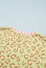 Load image into Gallery viewer, Pink Leopard Polka Dot Colorblock Trim Long Sleeve Top
