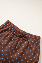 Load image into Gallery viewer, Red Polka Dot Drawstring Wide Leg Long Sleeve Top Pant Set