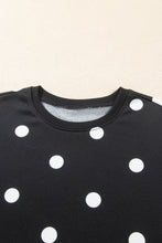 Load image into Gallery viewer, Red Polka Dot Raw Hem Relaxed Pullover Loose Skort Two Piece Set