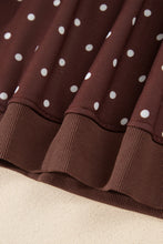 Load image into Gallery viewer, Pink Polka Dot Print Metal Button Collar Casual Pullover Sweatshirt