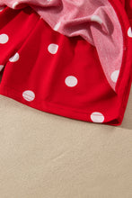 Load image into Gallery viewer, Red Polka Dot Raw Hem Relaxed Pullover Loose Skort Two Piece Set