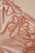 Load image into Gallery viewer, Light French Beige Embroidered Sleeve Velvet Mini Shift Dress