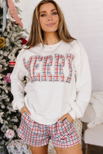 Load image into Gallery viewer, Multicolour Plaid MERRY Holiday Long Sleeve Top and Shorts Set