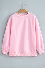 Load image into Gallery viewer, Dark Blue Colorblock Polka Dot Contrast Trim Oversized Sweatshirt
