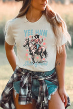 Load image into Gallery viewer, White YEE HAW State of  mind Cowgirl Graphic Western Fashion Tee
